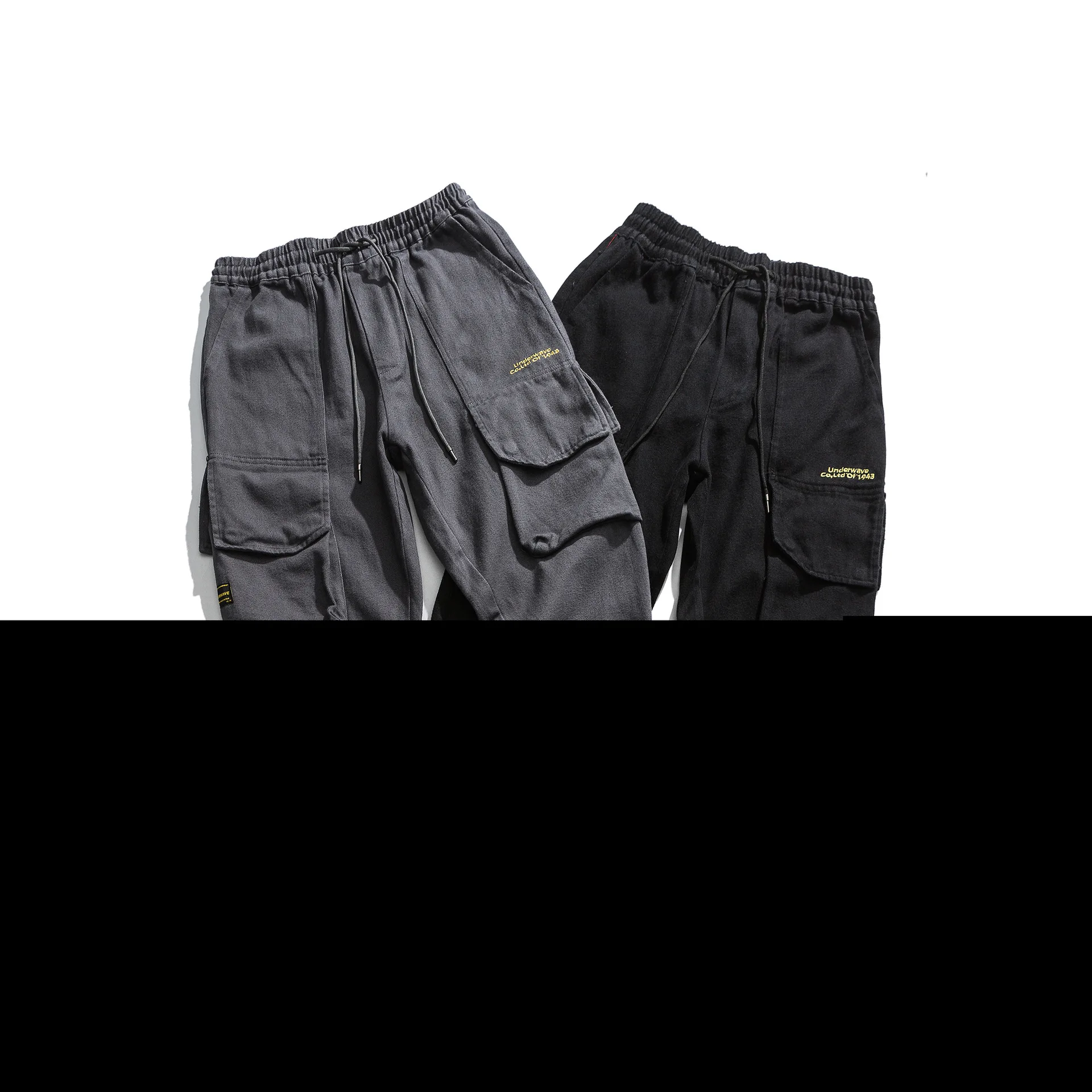 

City Where the Product Winter Multi-pockets Workwear with Drawstring Ankle Banded Pants MEN'S Casual Pants Trousers Men Capri Pa