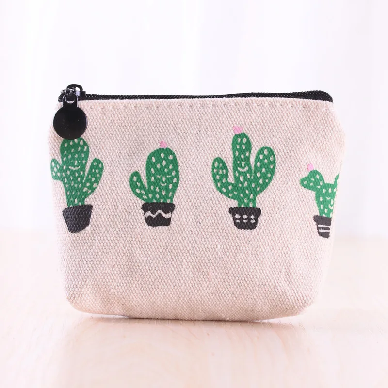 

Hipster Canvas Bag Coin Pocket New Style Canvas Clutch Triangular Cactus Purse