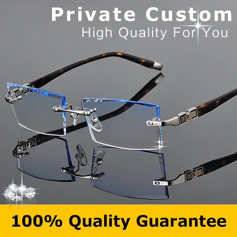 Роскошные очки 2016 оптический глаз очки для мужчин без оправы от близорукости, по рецепту анти излучения бренд ясно дальнозоркость 613