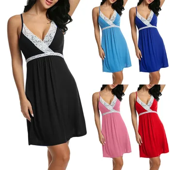 

G-String Women Sexy Nightwear Plus Size Lace Silk Underwear Nightgown Sleepwear Dress Lingerie Robe Silk Underwear Nightdress