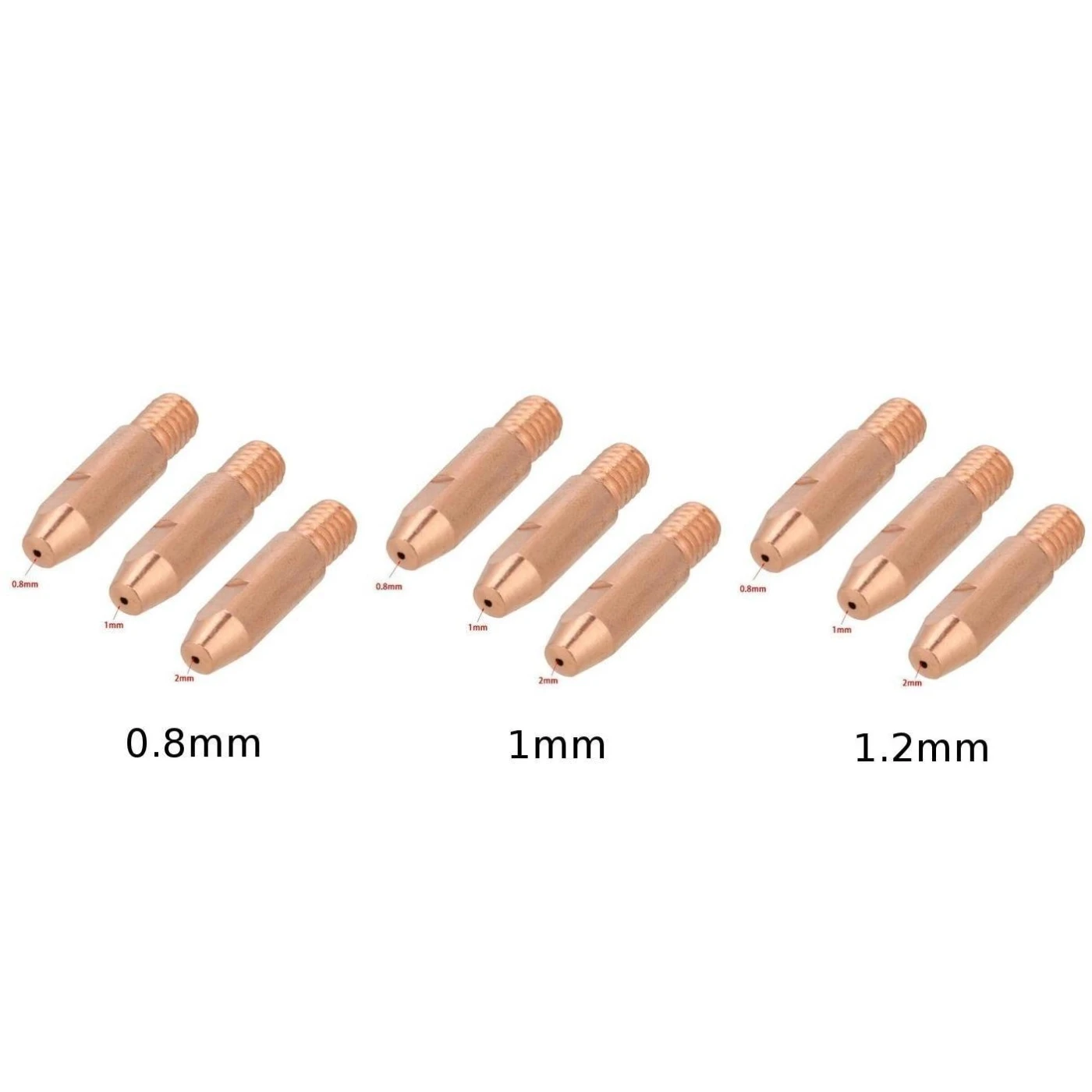 20pcs Red Copper Contact Tips Set Kit Parts For Binzel 24KD MIG Welding Torch