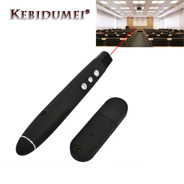 

Kebidumei Wireless PPT Presenter Red Laser Presenter Pen For Powerpoint Presentation RF Remote Controller With USB Receiver