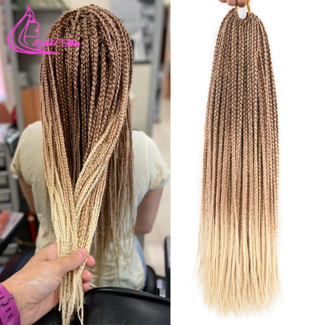 Extensão de Cabelo Trançado pré Esticado Dreadlocks Extensões de Cabelo  Ombre Color Trança Conjunto de Cabelo 3 Peças Tranças de Gancho de crochê