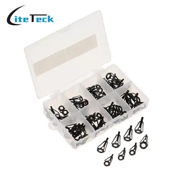

80pcs Fishing Rod Guide Set Tip Set Repair Kit with Fish Box Different Size Stainless Steel Frames Saltwater Freshwater