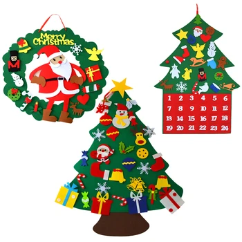 

Felt Christmas Tree DIY Wall Hanging Detachable Xmas Ornaments for Toddle Kids Home Decorations Christmas New year decorations