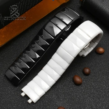

Ceramic watch band quartz wristwatches High Quality ceramic strap watches sport accessories Men's women's 14mm 21mm black white