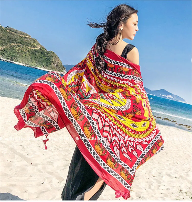 Купальная шаль Женская бразильская печатная бикини блузка солнцезащитный шарф купальная шаль саронг Парео кимоно основа пляжная блузка - Цвет: 4719