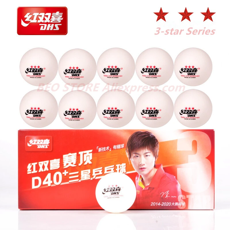 Description Picture 5 of itemDHS 3 Star D40+ Table Tennis Ball 3-STAR New Material ABS Seamed Poly Plastic Original DHS Ball 3 Star Ping Pong Balls
