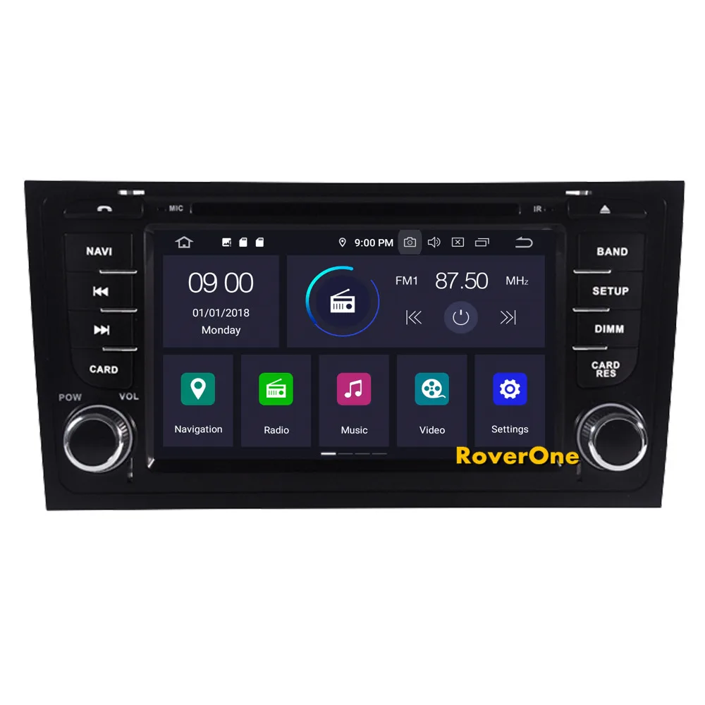 RoverOne Android 9,0 Автомобильная Мультимедийная система для Audi A6 C5 S6 RS6 Радио Стерео DVD gps навигация медиа музыкальный плеер PhoneLink