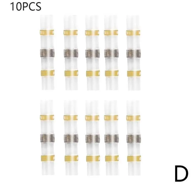 10 шт. Сварка термоусадочная труба Водонепроницаемая Клеммная изоляция припой бесплатное кольцо утилита электрическая трубка провод разъем - Цвет: D
