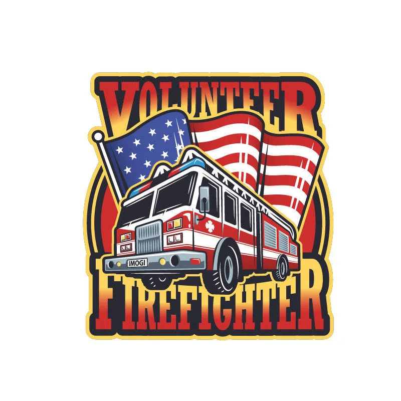 

Fire Fighting Car American Flag Firefighter Vinyl Car-Stickers Car Window Bumper Trunk Auto Uv Protection Car Decoration 14*13cm