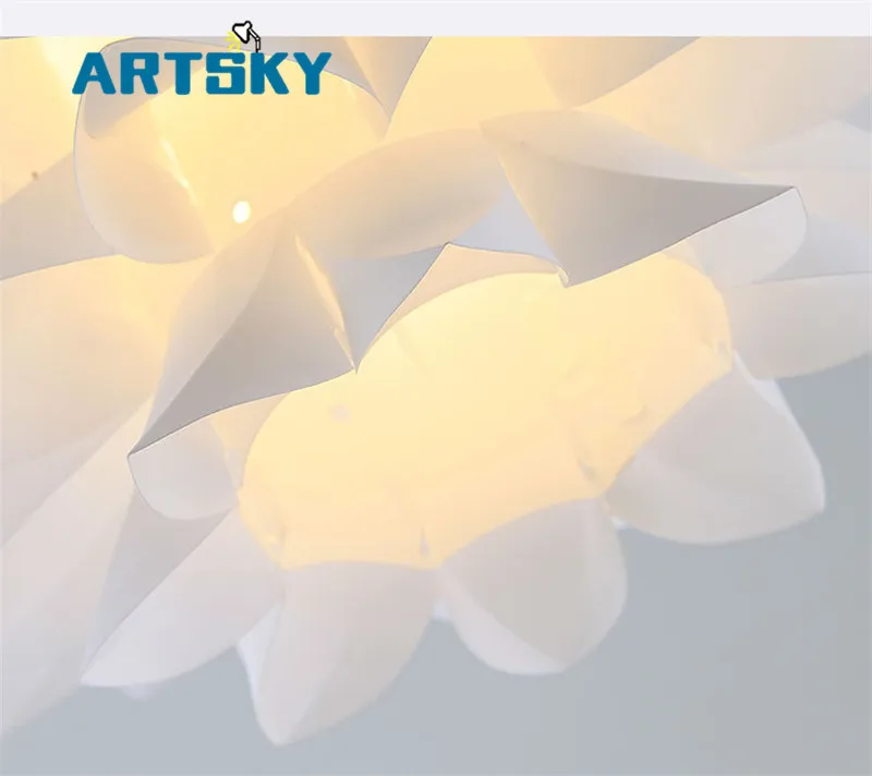 Декоративный художественный подвесной светодиодный светильник в виде лотоса для украшения освещения спальни ресторана