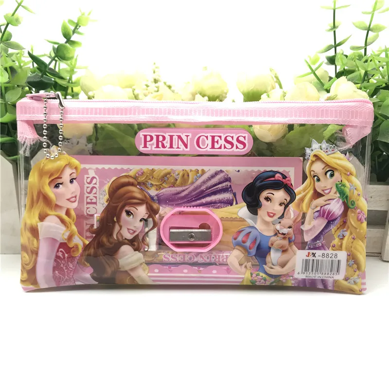 

1 set new style princess children pencil case Kids school supplies stationery set cartoon pencil case pencil Bag boys girls set