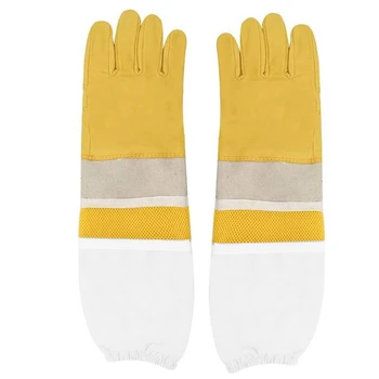 

Beekeeping Gloves Protective Sleeves Ventilated Sheepskin and Cloth Anti Bee for Beekeeper Prevent Beekeeping Tools