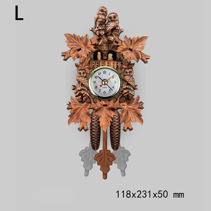 New 3D Handcrafted Wall Clock Wooden Cuckoo Wall Clock Quartz Clock Fashion Christmas Gift Home Art Decor