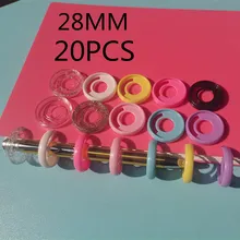 

New plastic binding ring binding button mushroom hole loose-leaf notebook binder round hole portable pen 20PCS28MM