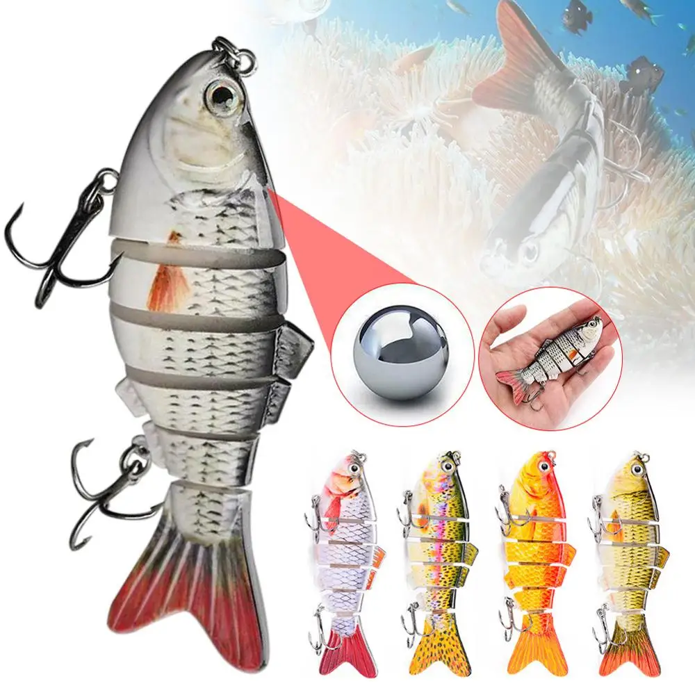 5 шт. приманка для ловли рыбы 3 9 &quotSwimbait Бас твердая рыбалки 6 сегментов шарнирные