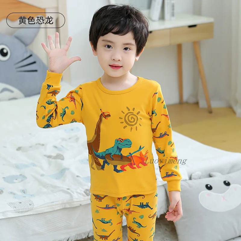 Boys Christmas Pyjamas Set Kids Pjs Dinosaur Toddler Clothes 100% Cotton Girls Pajamas Long Sleeve Nightwear Sleepwear Outfit 1 to 10 Years 