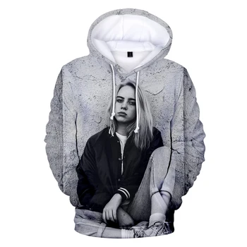 

American Idol Singer Billie Eilish Women's Sweatshirt Men 3D Hoodie Print Billie Eilish Hooded Girl/Boy Fashion Casual Pullover