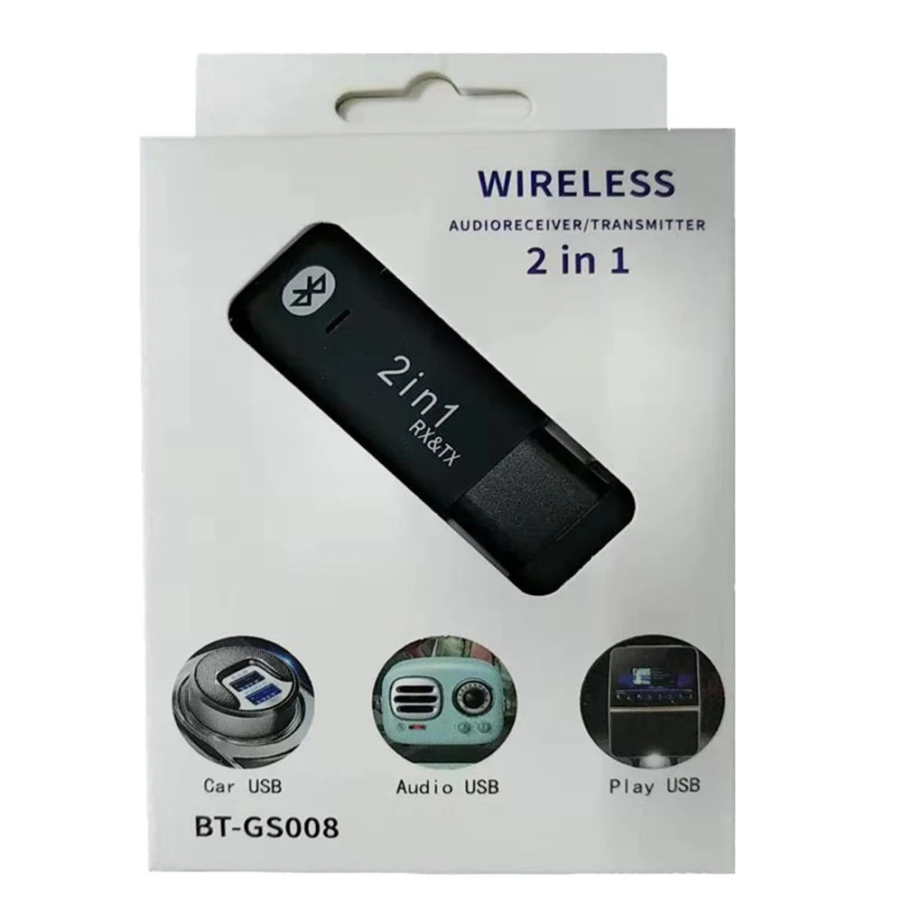 2в1 Bluetooth 5,0 приемник аудио коробка ТВ усилитель AUX адаптер Телескопический USB Bluetooth приемник передатчик Черный адаптер