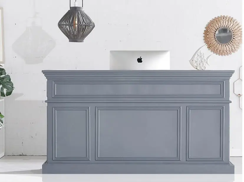 Nordic clothing store cashier desk modern simple light luxury milk tea shop counter cafe bar restaurant reception desk