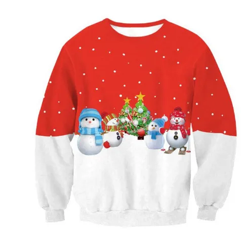 Унисекс для мужчин и женщин Уродливый Рождественский свитер для праздников Санта-Эльф Рождественский 3D принт Новинка Осень-зима свитер - Цвет: Size 7