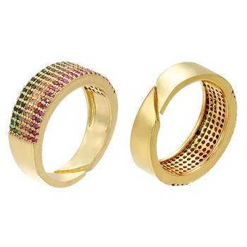 

ZHUKOU high quality 17x21mm brass crystal adjustable women's rings for party friends birthday gift wedding rings model: VJ20