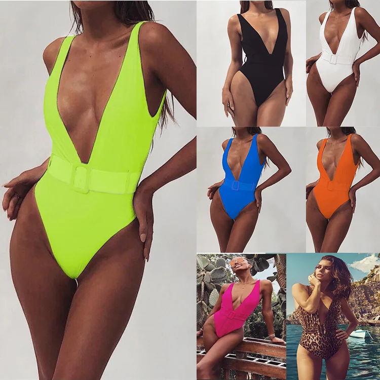 One Piece Swimsuit 2020 Sexy Deep-V Swimwear Women Swimsuit Cut Out Bathing Suits Beach Wear Swim Restoring ancient ways