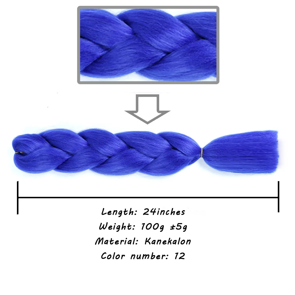 Волосы, одна штука, 24 дюйма, синтетические косички, волосы из теплового волокна, косички, 100 г/шт., чистый цвет, крючком, огромные косички, аксессуары для волос - Цвет: #144
