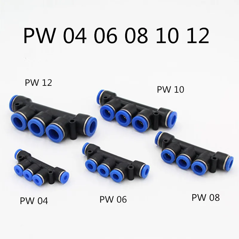 

Pneumatic fitting PK /PW W-shape 5 way joint for PK 04 06 08 10 12