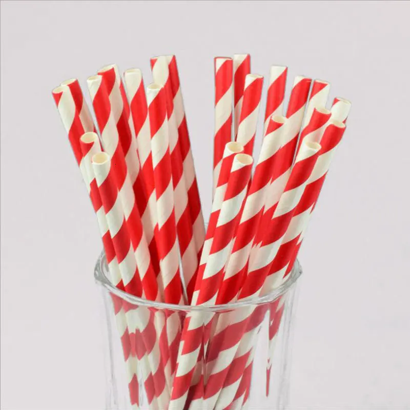 25pcs/set Girl Birthday Decoration Valentines Straw Drinking Paper Straws Bachelor Party Children Birthday Wedding Straws