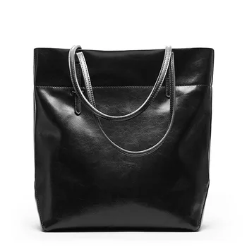 

2020 fashion lady shoulder bag cow leather shopping bag handbag simple and practical lady big bag
