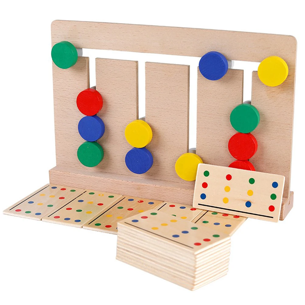 Children'S Wooden Four-Color Game Color Matching Board Toys Early Education Puzzle Learning Logic Toys
