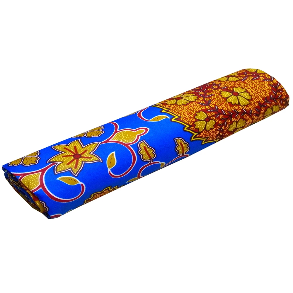 Fashion Batik African Ankara Printed Wax Fabric Polyester Real Dutch Wax African Floral Print Blue Fabric For Dress