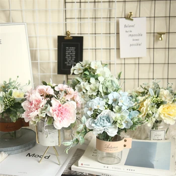 

10 Pcs/Lot Camellia Hybrid Artificial Flowers Home Wedding Decorative Silk Fake Flowers Party Hotel Decoration Wholesale AF027