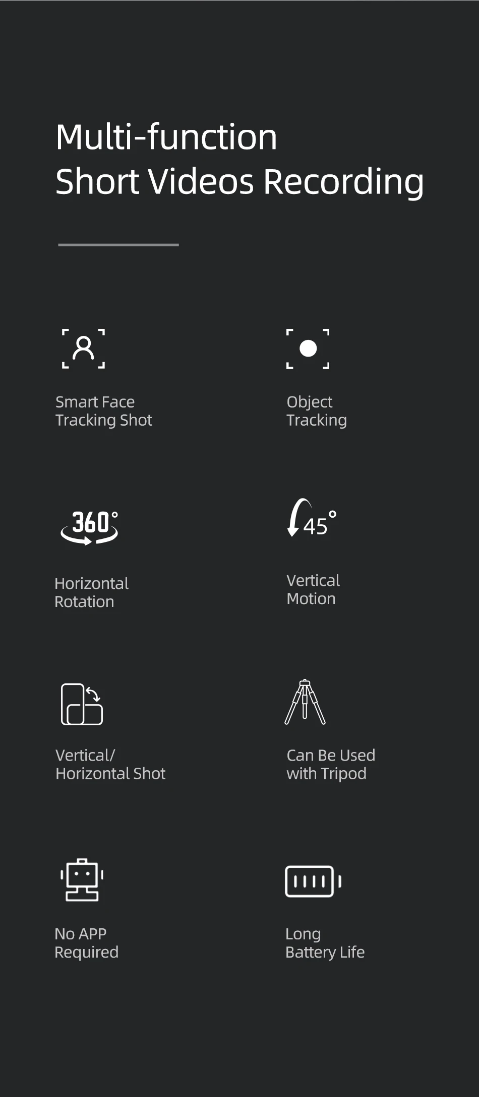 USAMS Portable 360 Rotation Auto Smart Face Track Phone Holder Support Phone Mount Tripod with Face Tracking US-ZB239 19 H7c8a0af8e61d468a832d528d5fd5f467y
