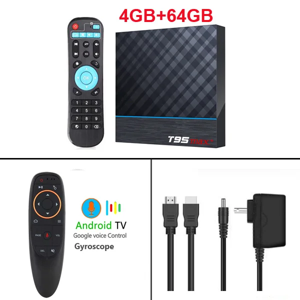 T95 MAX Plus приставка Amlogic S905X3 Android 9,0 4G 32G/64G 2,4G& 5G двойной Wifi Bluetooth 4K домашний Медиаплеер Smart tv box - Цвет: 4GB 64GB G10S