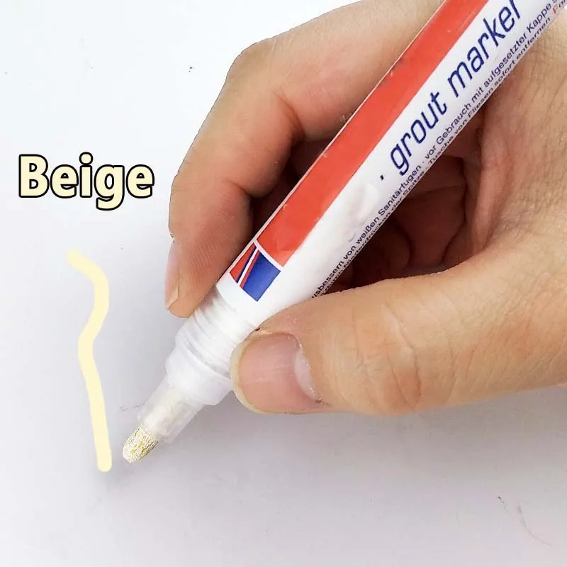 Beige Самоклеящаяся плитка маркер ремонт настенная ручка белый Затирка маркер без запаха нетоксичный для плитки пол - Цвет: Beige