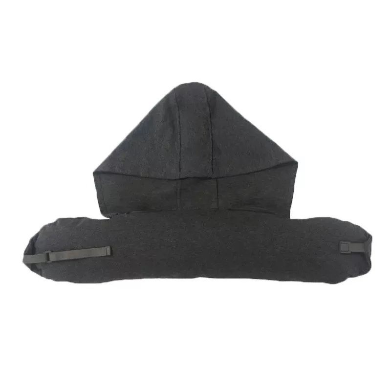 dark gray U-образная подушка для шеи с крышкой затемненный самолет Ланчбокс дорожный ворс Подушка дорожная маска с капюшоном Шейная Подушка AT127 - Цвет: dark gray
