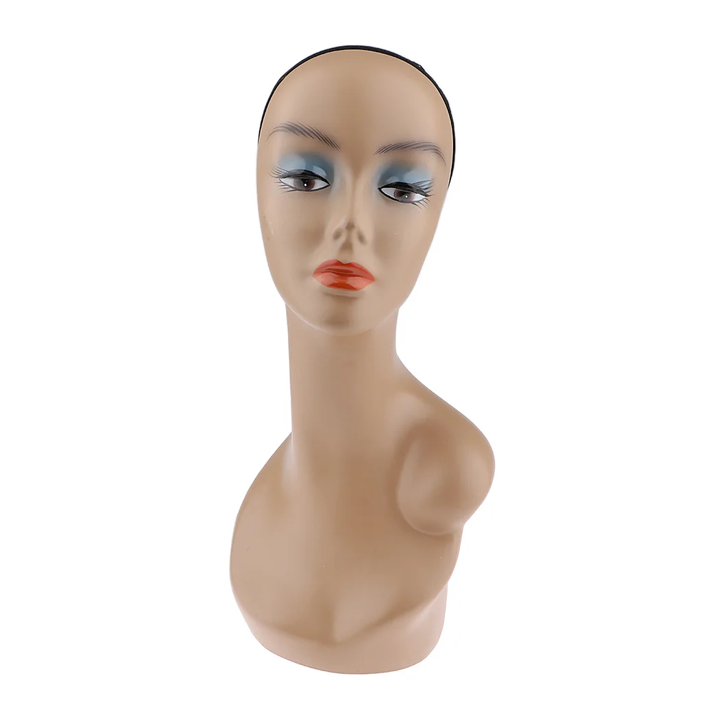 Female Life size Mannequin Head with Shoulder Bust Wigs Hats Sunglasses Jewelry Display Model for Retail Shop Showcase
