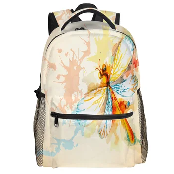 

Watercolor Dragonfly Backpack College Students Wear Resistance Laptop Backpack Book Bag Casual Sports Bags School Bag