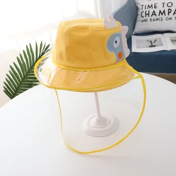 

Children's Protective Hat Cartoon Fisherman's Hat Anti-fog Full Face Cover Sun Protection Sun Hat with removable Face Mask