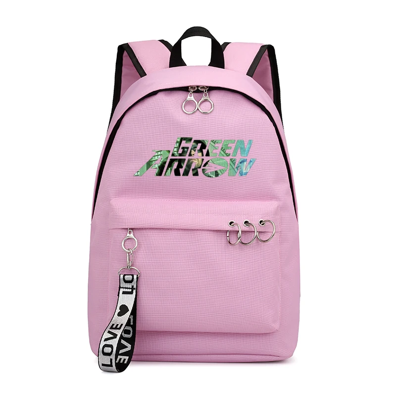 Green Arrow School Bags for Girls Schoolbag Pink Black Book Bag Backpack Travel Laptop Shoulder Backpacks Bag Mochila Escolar