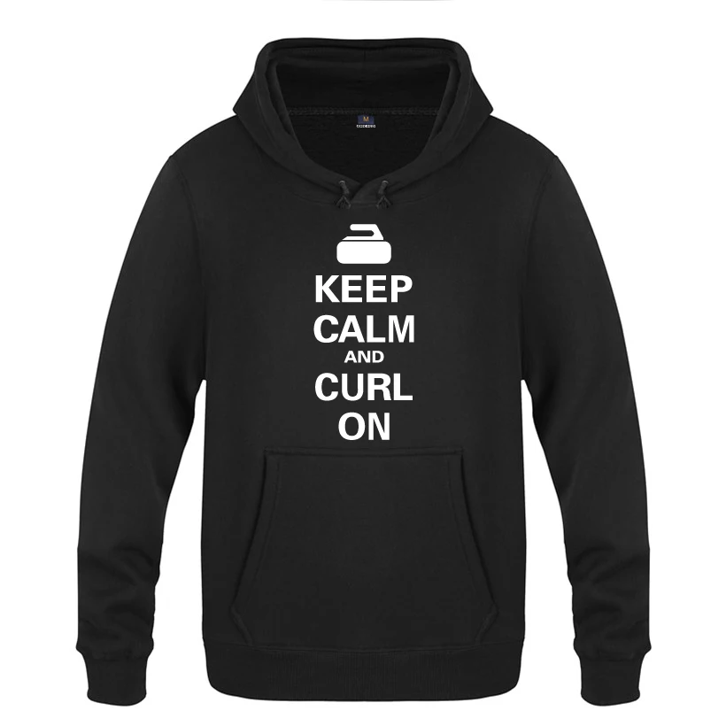 Keep Calm and Curl On Curling креативные толстовки мужские мужские пуловеры флисовые толстовки с капюшоном