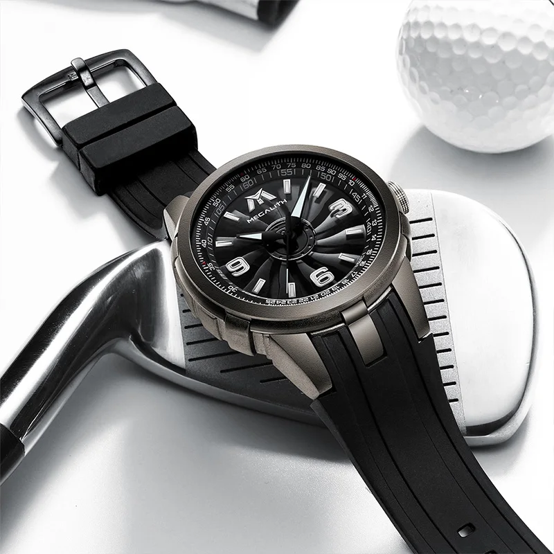 Cena MEGALITH moda zegarki sportowe mężczyźni wodoodporny pasek silikonowy zegarki kwarcowe mężczyźni zegar wiatrak obrót Dial Relogio Masculino