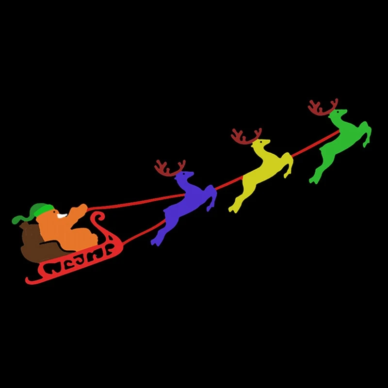 Christmas Santa Reindeer Sled Sleigh Metal Cutting Die Set Punch Cutter Knife For Clear Stamp Scrapbooking Card Make DIY