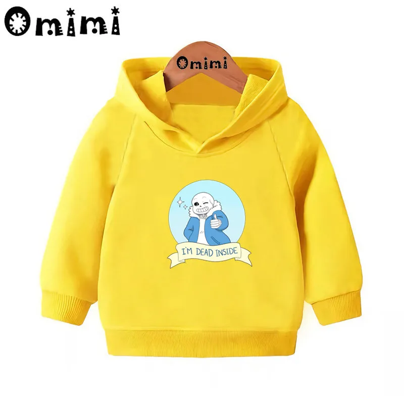 Skull Brother Undertale Sans/милые Свитшоты детские толстовки с капюшоном крутой пуловер для малышей топы для девочек и мальчиков, осенняя одежда KMT2405