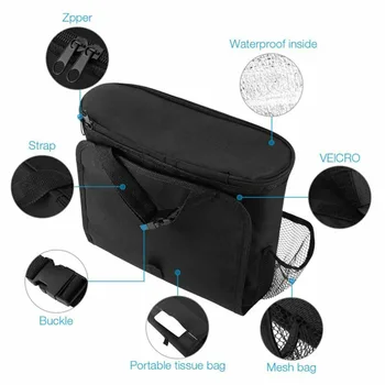 

Hanging Car Storage Bag Multi-Pocket Organizer Cup Holder Interior Auto Black