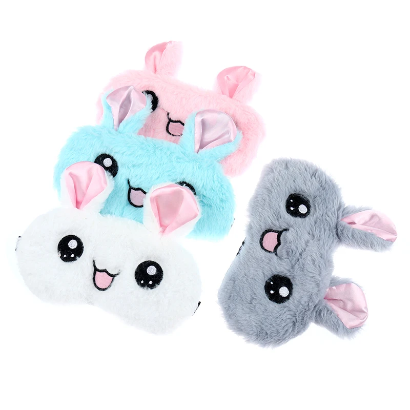 1Pcs Cartoon Plush Sleeping Mask Cover Cute Rabbit Bear Eye Cover Sleep Mask Eyeshade Relax Mask For Travel Home 5
