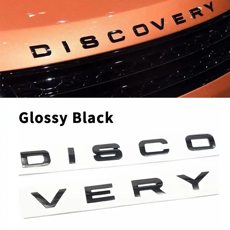 3D Letter DISCOVERY Glossy Black Badge Decal Sticker Car Rear Front/&Rear Emblem